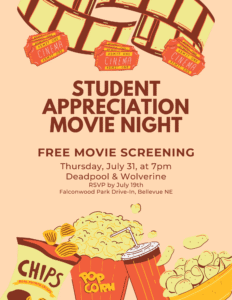 Red Yellow Creative Movie Night Flyer 1